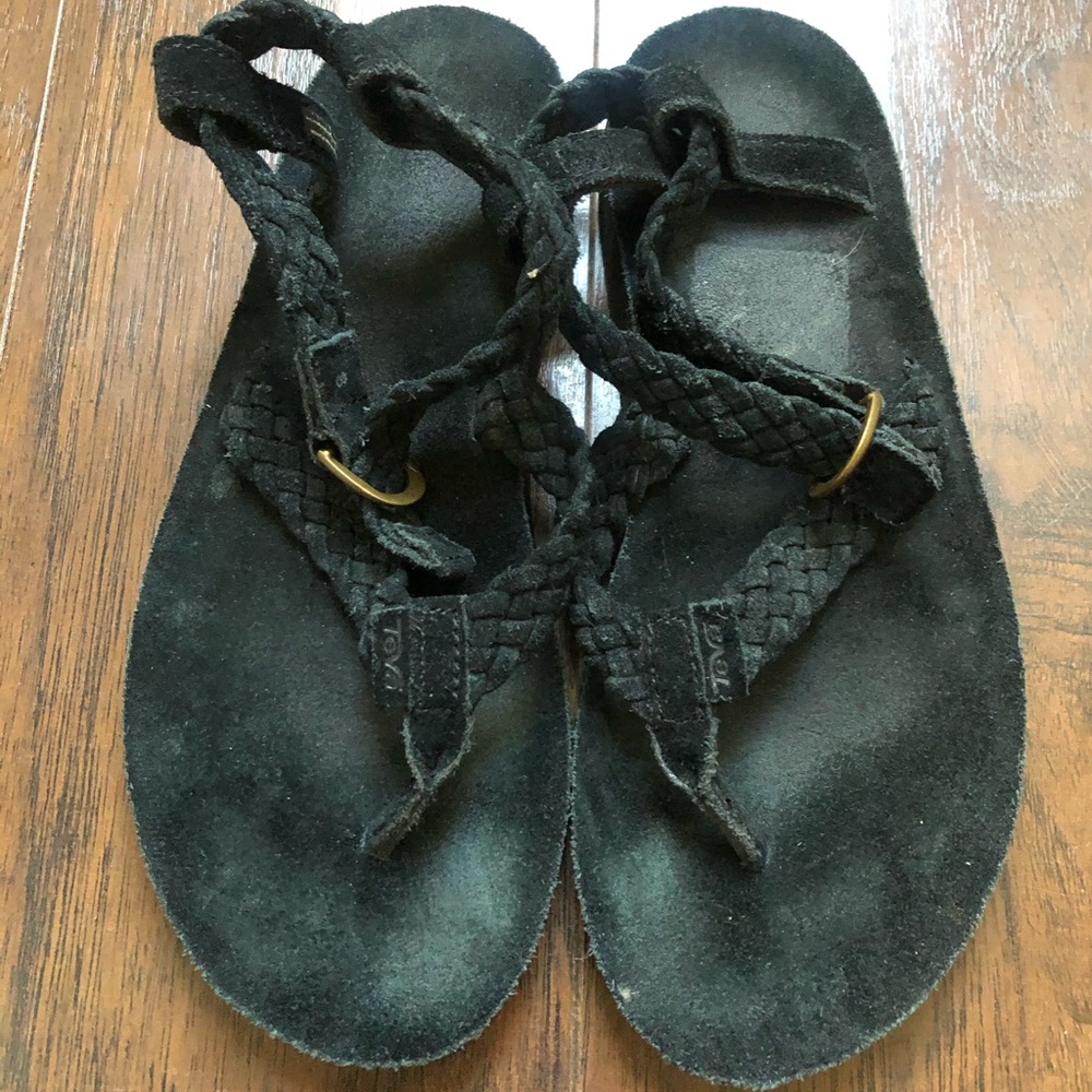 Black braided Teva sandals